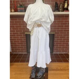 Boho Blouse Cotton Modern Chic White Neutral Gypsy